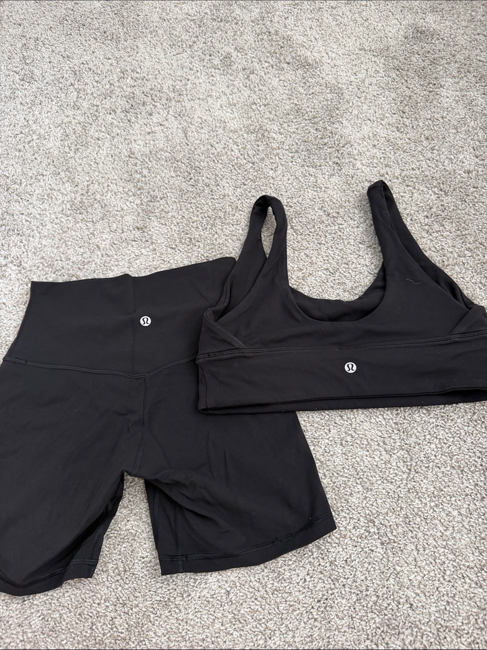 lululemon athletica Black High-Rise Leggings Shorts & Scoop Sports Bra Set